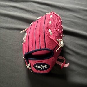Rawlings Pink and White Baseball Glove